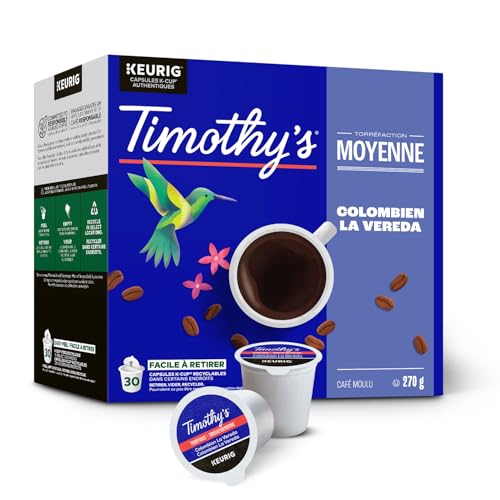 TIMOTHY'S, Colombian La Vereda, Medium Roast, K-Cup Pods, 30 Count