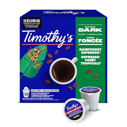 TIMOTHY'S, Dark Chocolate, Dark Roast, Coffee, 30 Count