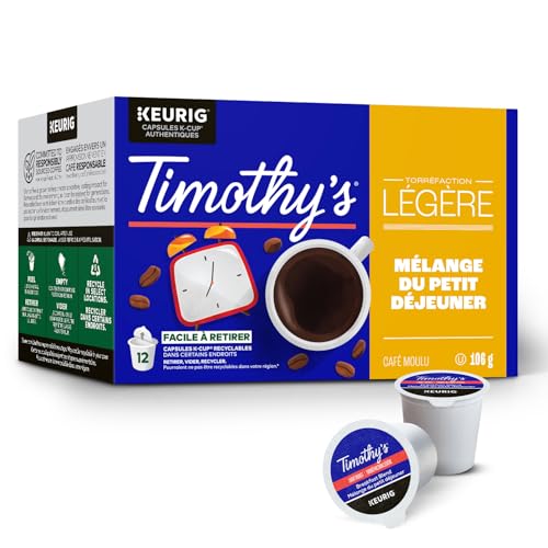 TIMOTHY'S, Breakfast Blend, Light Roast, K-Cup Pods, 12 Count