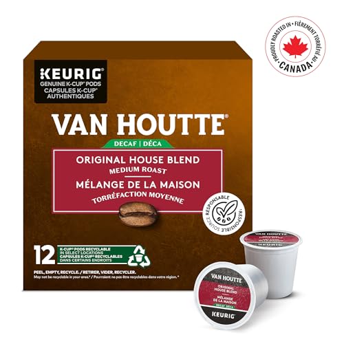 Van Houtte, House Blend Decaf, Medium Roast, K-Cup Pods, 12 Count