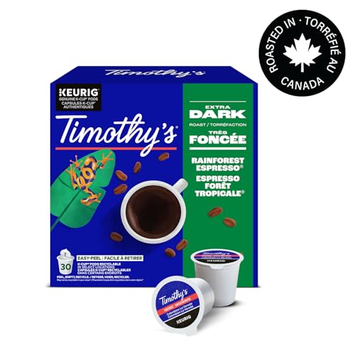TIMOTHY'S, Dark Chocolate, Dark Roast, K-Cup Pods, 30 Count